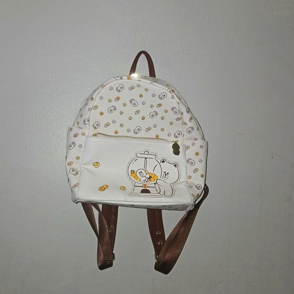 Boxlunch Line Friends Sally and Brown backpack Brown accent w/ gold hardware